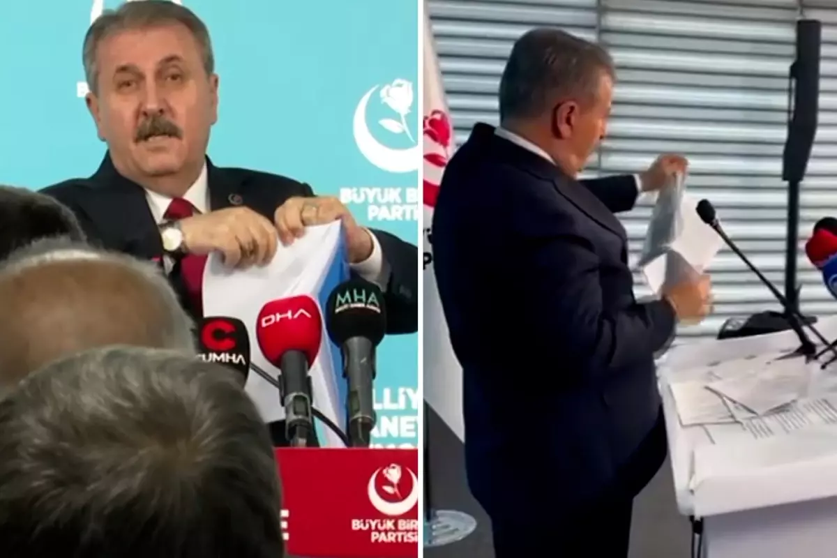 Mustafa Destici'yi kızdıran rapor! Kameralar önünde yırtıp attı, salon ayakta alkışladı