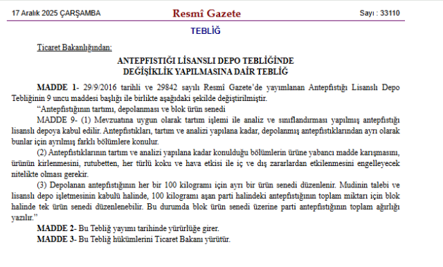 resmi gazete de yayimlandi antep fistigiyla 19363443 2755 m