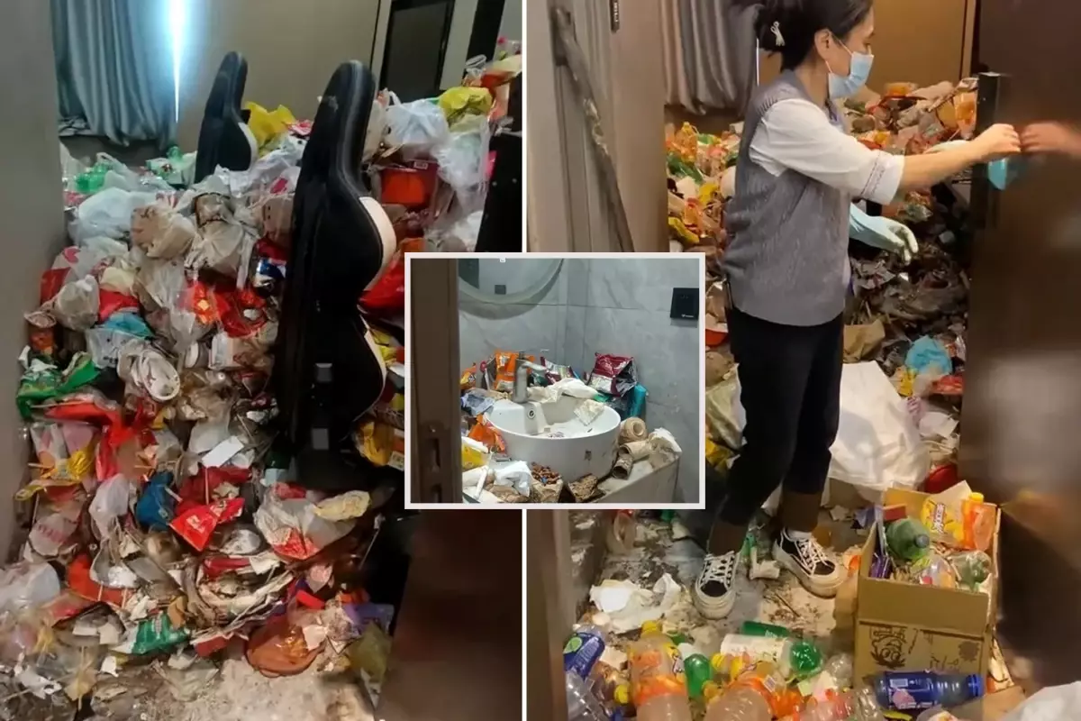Çin'deki otelde şok edici manzara: Oyun bağımlısı misafir çöp dağı bıraktı