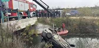 Edirne'de dereye yuvarlanan otomobilin sürücüsü hayatını kaybetti