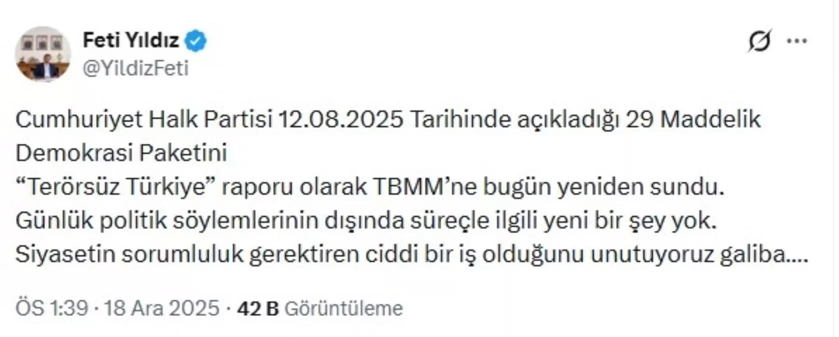 MHP'li Yıldız: CHP'nin raporunda süreçle ilgili yeni bir şey yok
