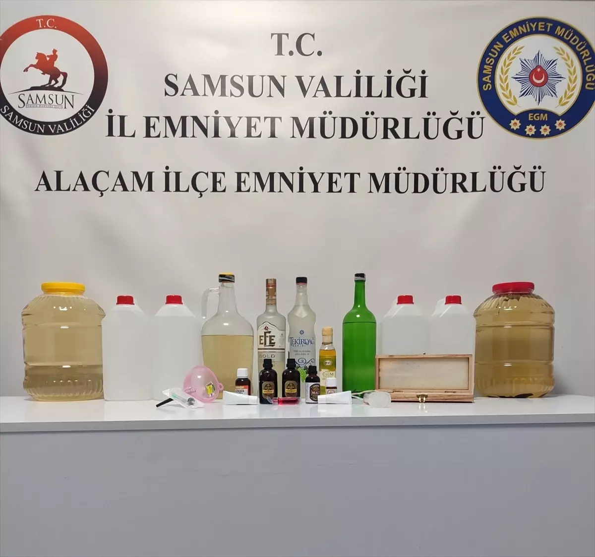 Samsun'da kaçak içki operasyonunda 1 şüpheli yakalandı