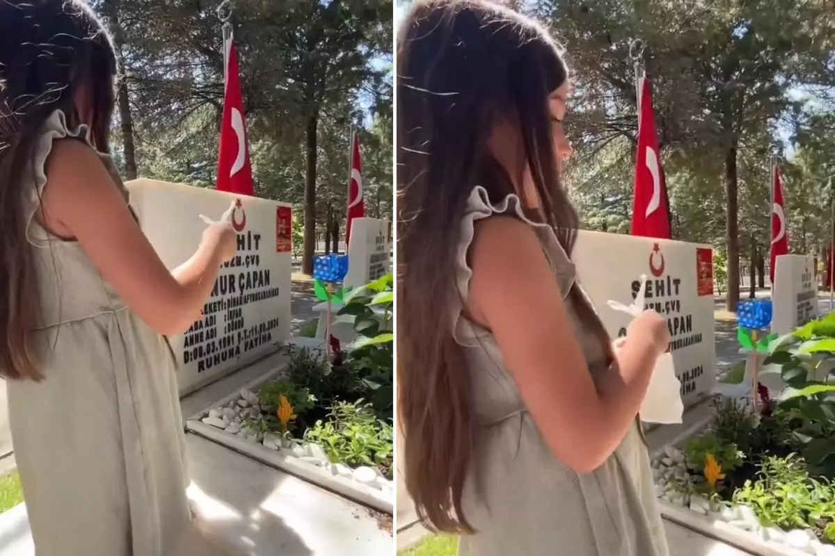 Şehit kızının mezardaki babasına sorduğu soru kahretti