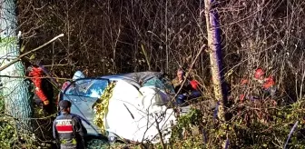 Giresun'da dere yatağına devrilen otomobildeki bekçi öldü