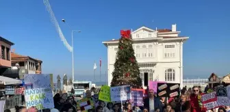 Mudanya'da öğrenciler, veliler ve öğretmenler sağlıklı yaşam için yürüdü
