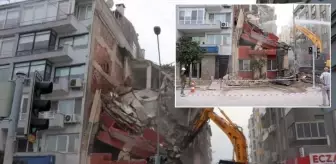 İzmir'de bina yıkımı sırasında bitişikteki apartman zarar gördü