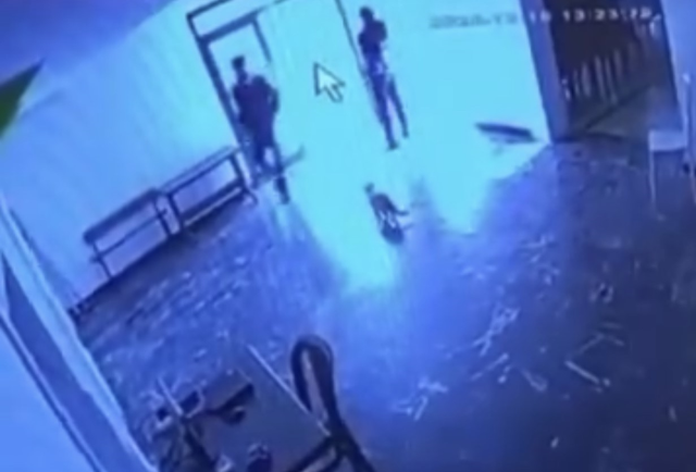 Kicked the cat, those moments were captured on camera