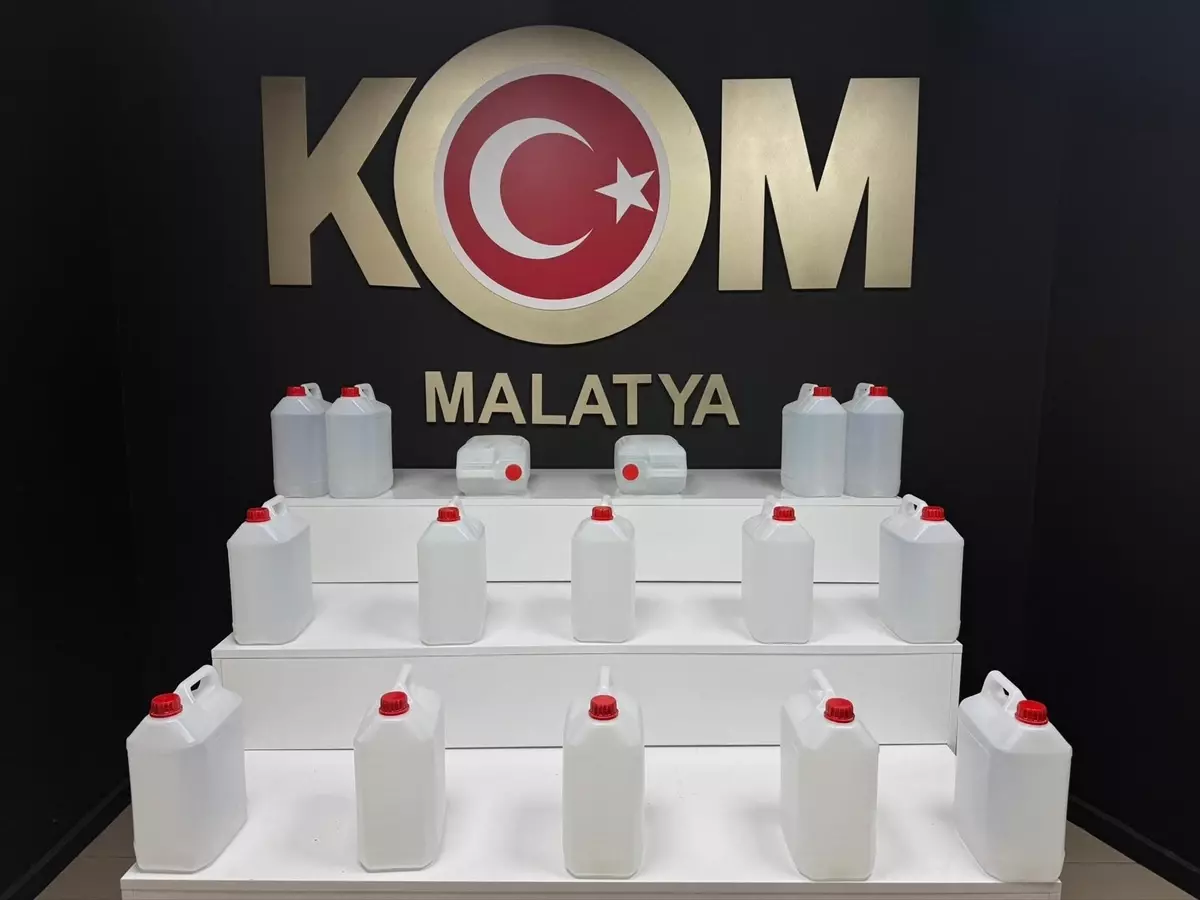 Malatya'da 76 litre etil alkol ele geçirildi