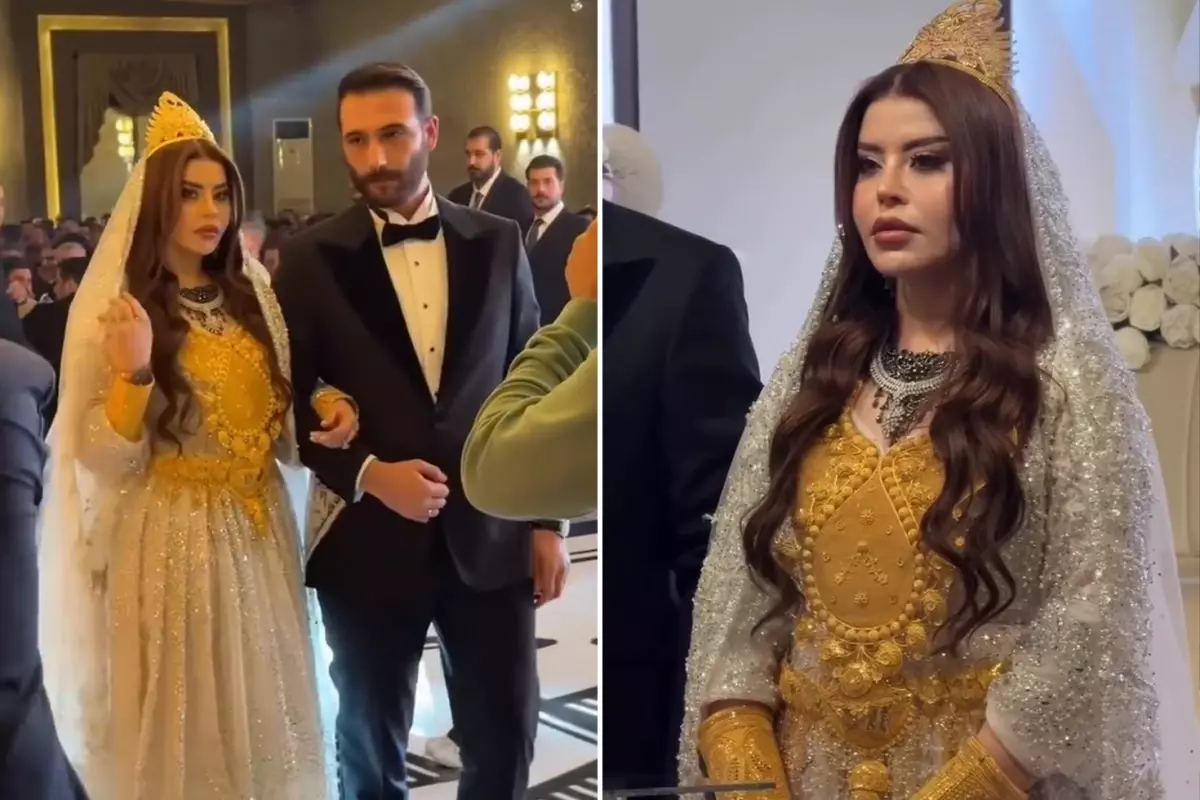 Nazdar Barzani ile Kahraman Zülfikar İzol evlendi! Geline kilolarca altın takıldı