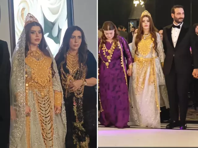 Nazdar Barzani and Kahraman Zülfikar İzol got married! The bride was adorned with kilograms of gold
