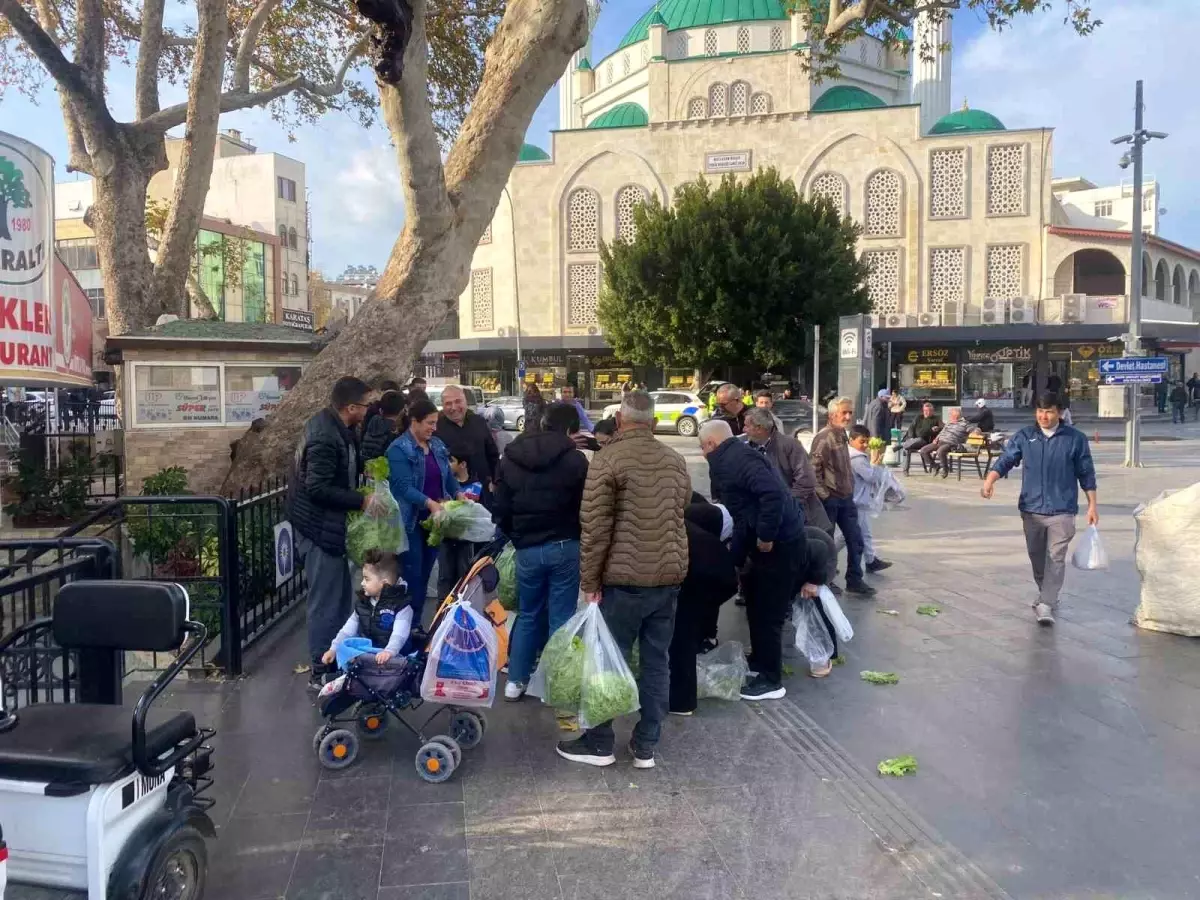 Antalyalı çiftçi ürünlerin çöpe dökülmesine tepki olarak 200 marulu ücretsiz dağıttı