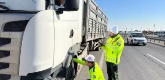 Mardin'de trafik polisleri araçları denetledi
