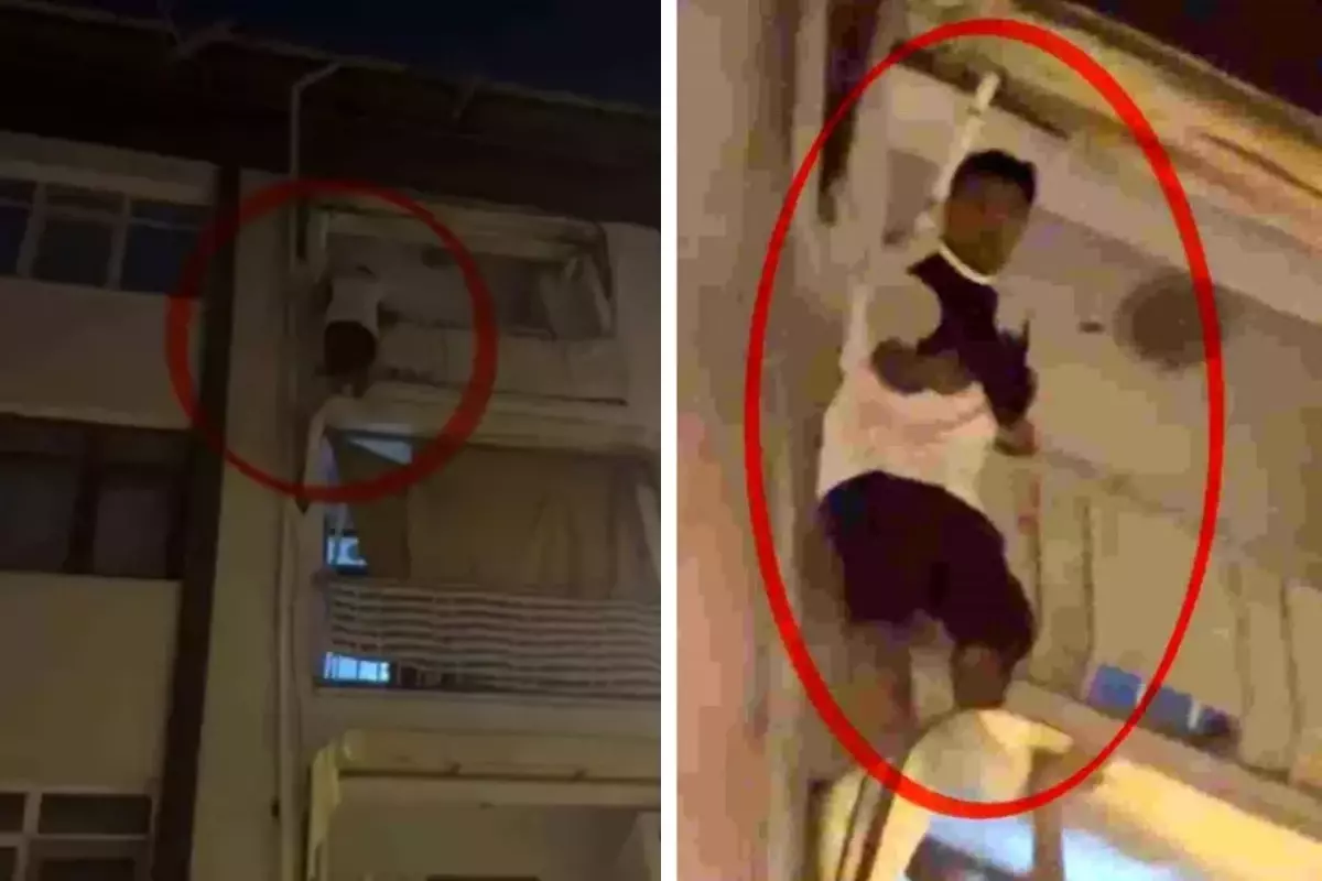 Kapısına gelen sivil polislerden korktu, balkona çıkarak yürekleri ağza getirdi