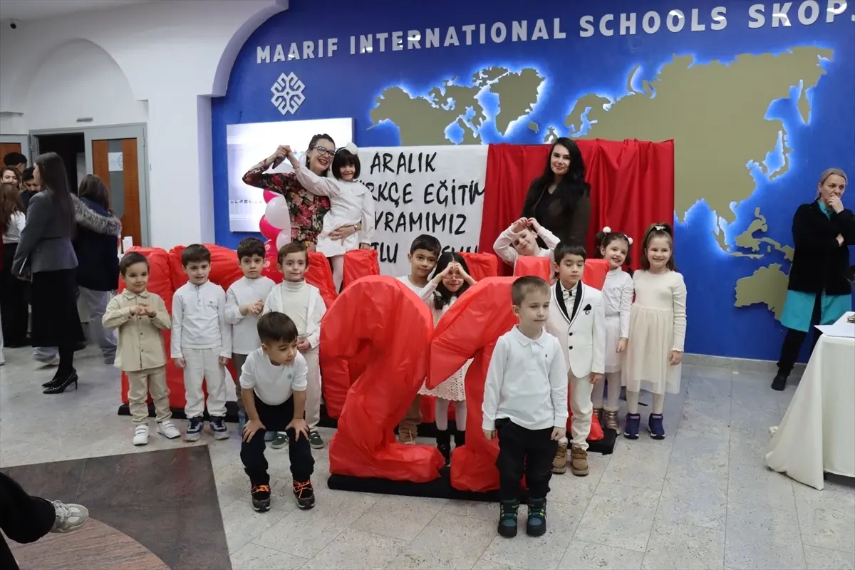 Kuzey Makedonya'daki Uluslararası Maarif Okullarında 'Türkçe Eğitim Günü' kutlandı