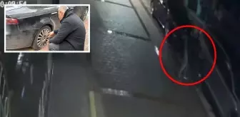 Alanya'da yaklaşık 20 aracın lastiklerinin kesilmesi güvenlik kamerasında