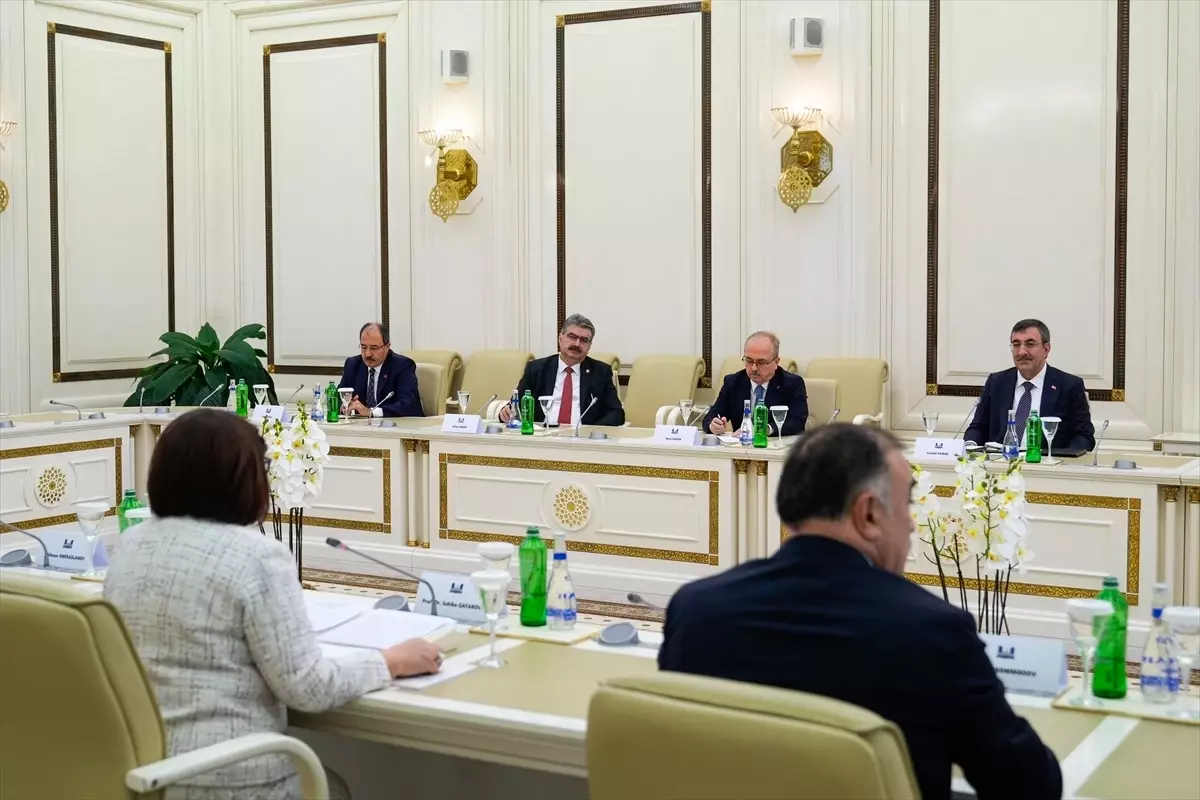 Cumhurbaşkanı Yardımcısı Yılmaz, Azerbaycan Milli Meclisi Başkanı Gafarova ile görüştü