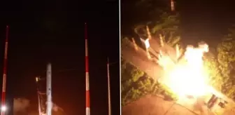 Kalkıştan 30 saniye sonra alev aldı: Güney Kore'nin ilk ticari uzay roketi düştü