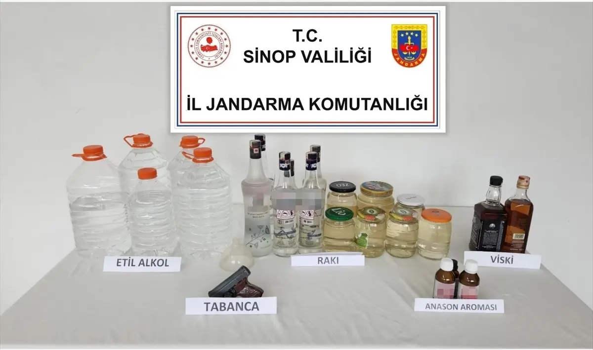 Sinop'ta sahte içki operasyonunda 3 kişi yakalandı