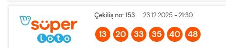 Süper Loto sonuçları açıklandı! 23 Aralık Salı Süper Loto kazanan numaralar neler? Süper Loto sonuçlarına ne zaman, nereden bakılır?