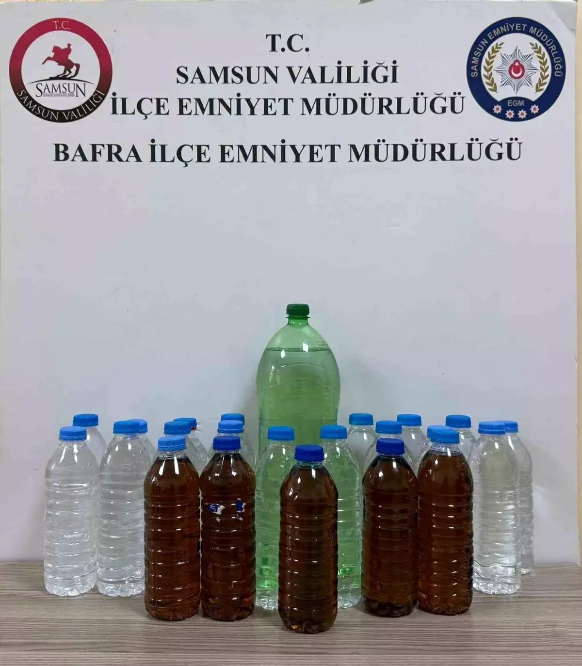 Bafra'da sahte alkol operasyonu