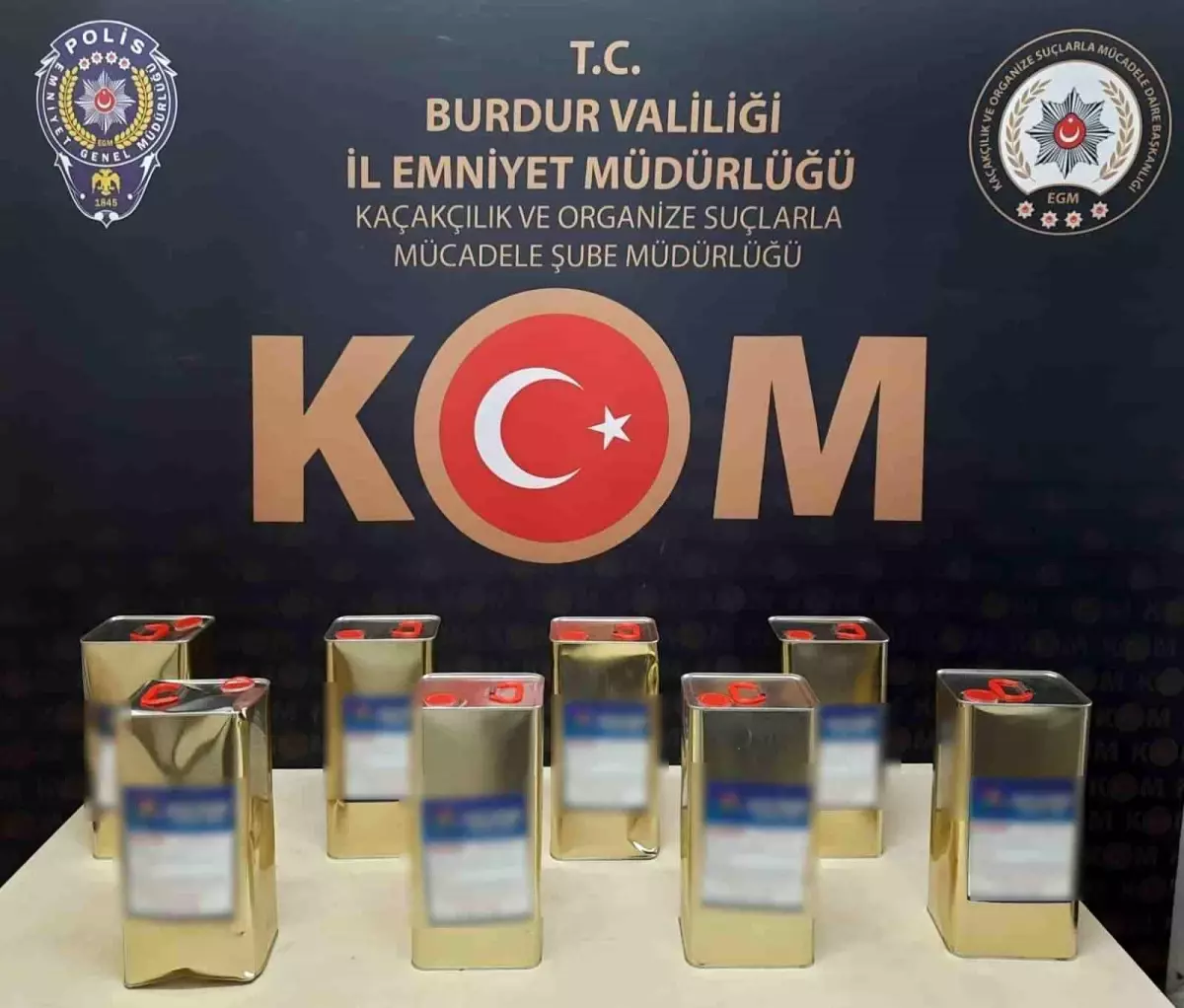 Burdur'da 2025'te bin 284 litre kaçak ve sahte alkol ele geçirildi