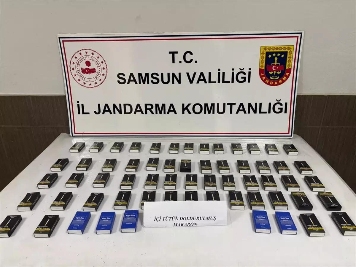 Çarşamba'da 1220 adet doldurulmuş makaron ele geçirildi