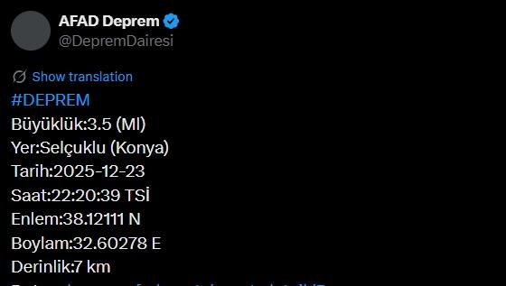 Konya'da deprem mi oldu? Konya deprem şiddeti kaç?