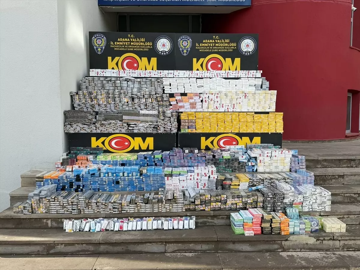 Adana'da kaçak 16 bin paket sigara ve 1500 puro ele geçirildi