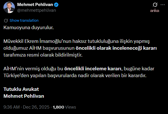 ECHR's decision on Imamoğlu! His lawyer announced it as 'Rare'