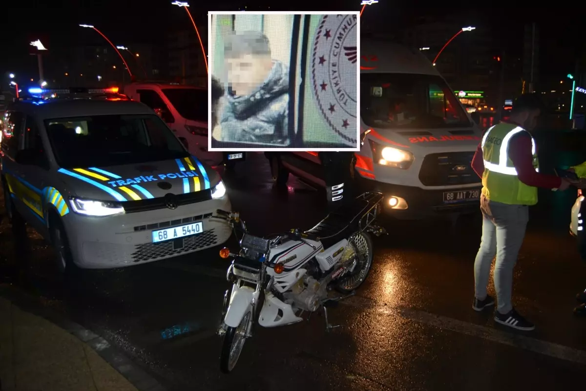 Aksaray'da 'dur' ihtarına uymayan motosikletli kaza yaptı