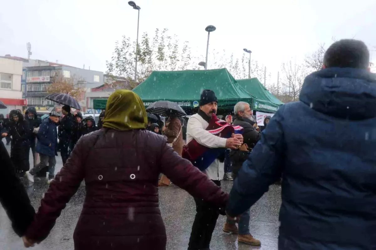 Dolu yağışı horona engel olmadı