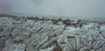 Kapadokya'da kar yağışı etkili oldu