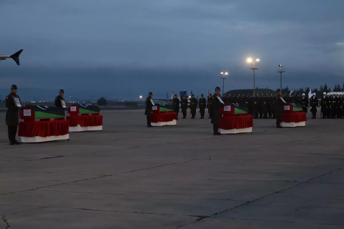 Libya askeri heyetinin cenazeleri, ülkelerine gönderildi