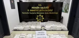 Mersin'de 108 kilo 651 gram takoz esrar ve 1476 uyuşturucu hap ele geçirildi