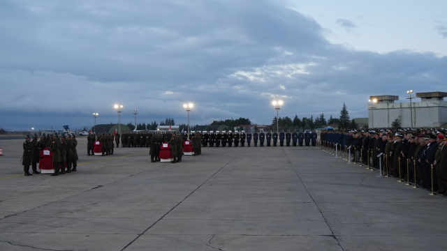 The Libyan delegation that lost their lives in the plane crash was sent off to their country with an official ceremony