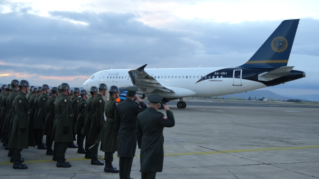 The Libyan delegation that lost their lives in the plane crash was sent off to their country with an official ceremony