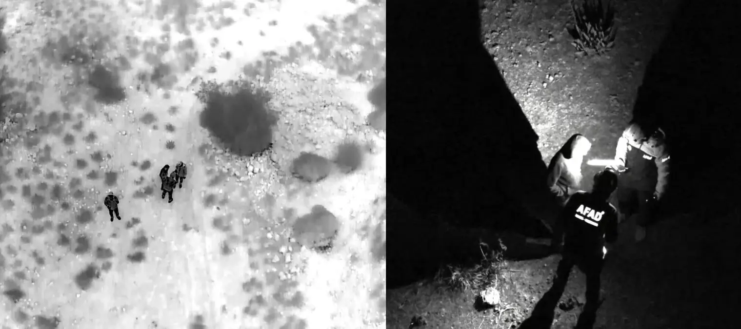 AFAD ekipleri kayıp zihinsel engelli vatandaşı termal kameralarla buldu