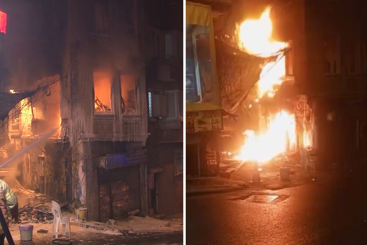 Beyoğlu'nda 4 katlı binada yangın çıktı: Bina sakini 2 kişi çatıya sığındı