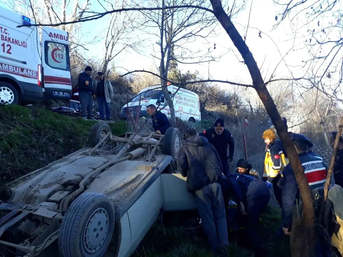 Burdur'da kontrolden çıkan otomobil takla attı: 1 yaralı