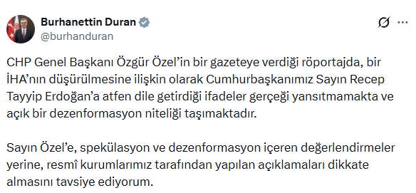 Заявление Озеля о БПЛА вызвало общественный резонанс, ответ от президентства не заставил себя ждать