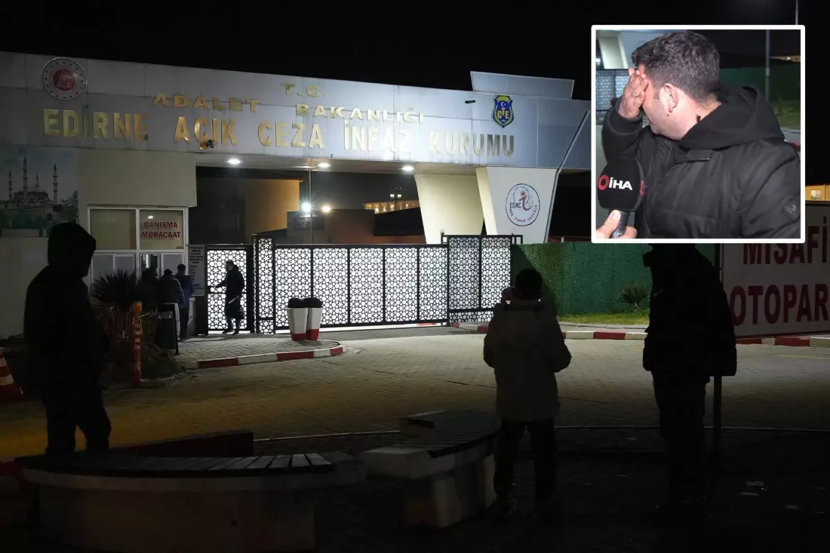 Edirne'de 12 yıl sonra tahliye olan mahkûm mutluluk gözyaşları döktü