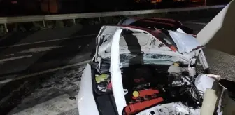 Tekirdağ'da refüje çarpan otomobilin sürücüsü öldü