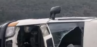 Aydın'da devrilen işçi servisindeki 6 kişi yaralandı