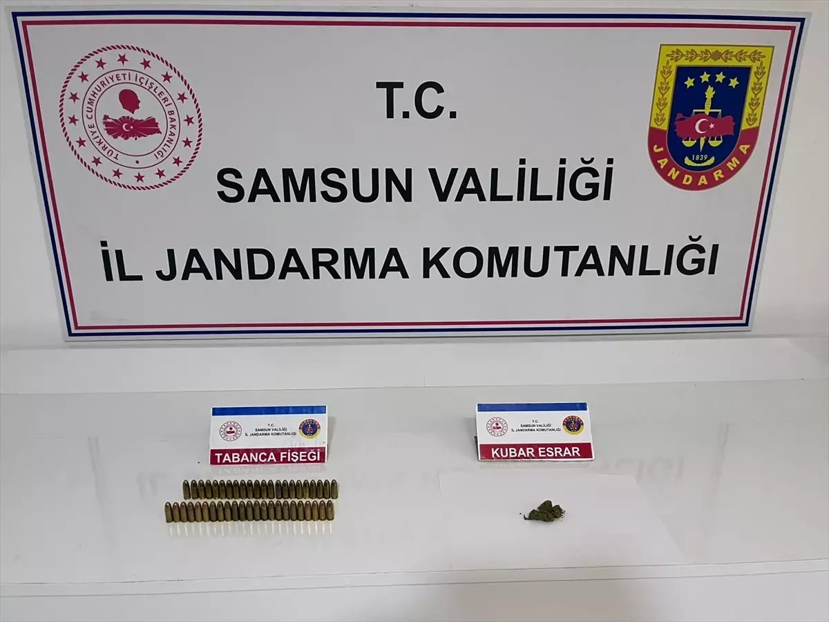 Bafra'da bir evde yapılan aramada uyuşturucu ve fişek ele geçirildi