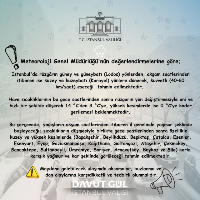 Bu akşam İstanbul'a kar yağacak mı, hangi ilçelere kar yağacak?