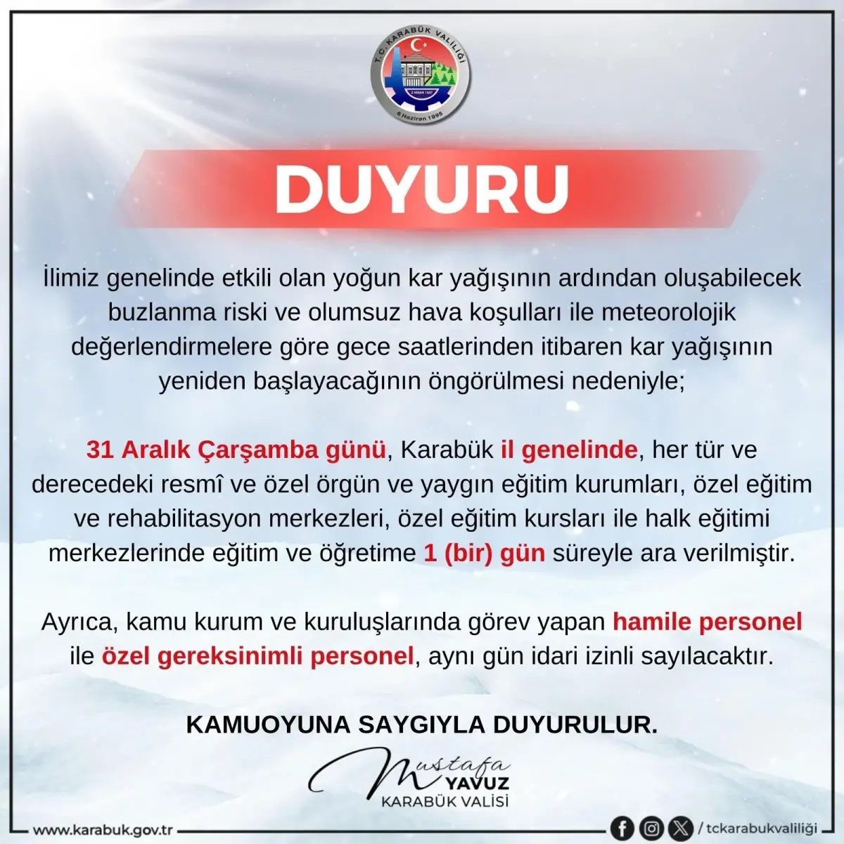 Karabük'te kar kalınlığı 75 santimetreye ulaştı (2)