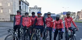 Sarıkamış şehitlerini anmak için İstanbul'dan yola çıkan bisikletliler Giresun'da