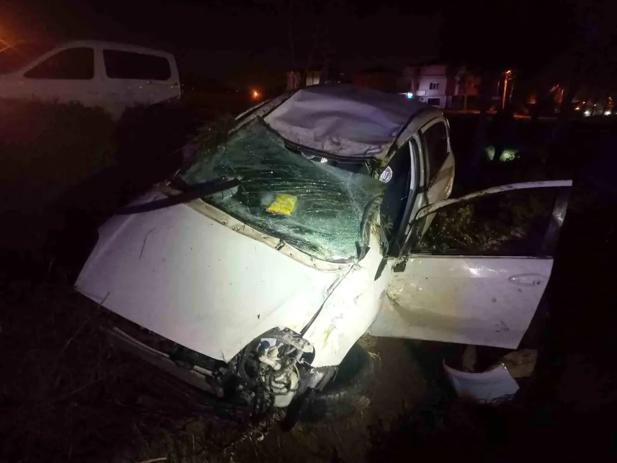 Tekirdağ'da alkollü sürücü su kanalına uçtu