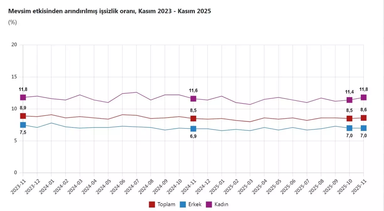 TÜİK: İşsizlik oranı kasımda arttı