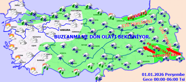 تحذير باللون الأصفر لـ 42 مدينة! ستنخفض درجات الحرارة أكثر، وسيكون الثلج شديدًا